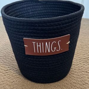 Black 'THINGS.' Rope Storage Basket - Home Accents